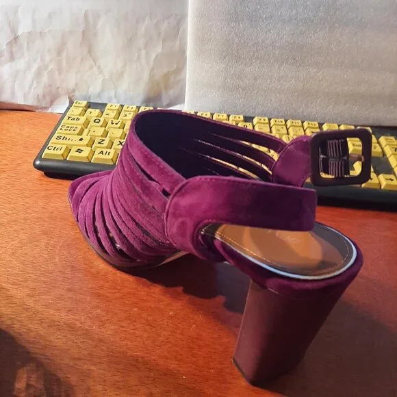 NEW ! Donald Pliner Sevanna Suede Dress Sandal Purple Size 9.5 - Picture 2 of 7